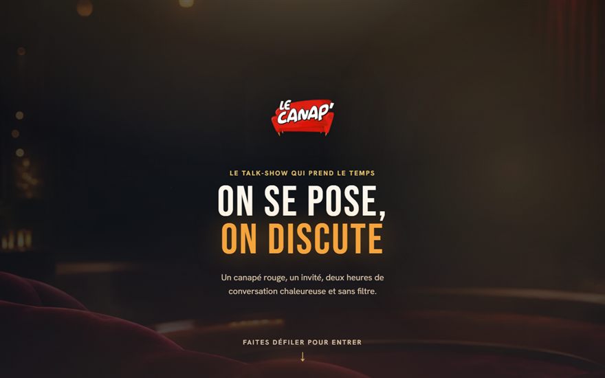 Aperçu du site de l'émission Le Canap'