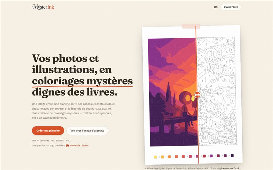 Aperçu de l'outil MysterInk